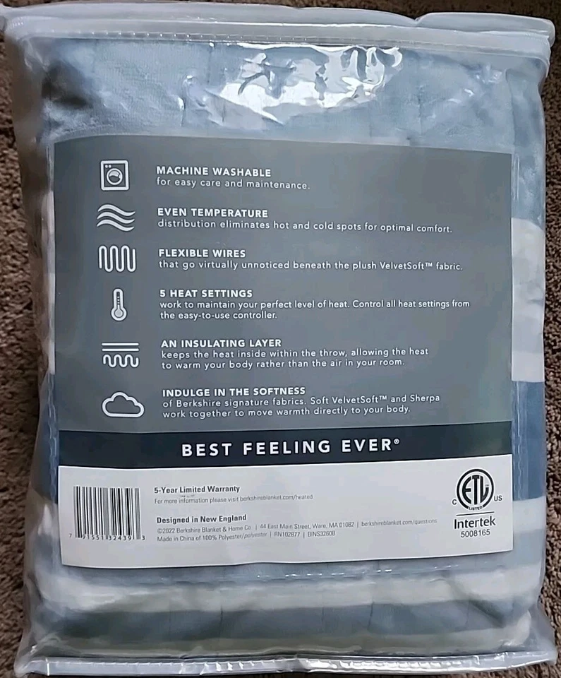 Manta térmica Berkshire & Home Company manta de peso de lujo 50x60 azul marino Foto 2 de 3