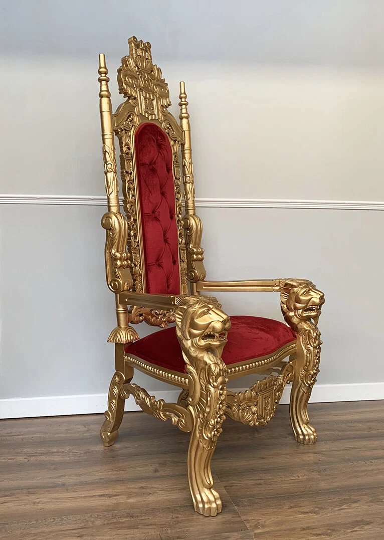 Throne Chair Wedding Chair Gold Frame Lion Chair Carving