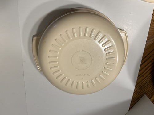Vtg Tupperware Microwave Stack Almond 4 Piece Cooking Set 1 Qt, 13/4 Qt, 3 Qt - Zdjęcie 12 z 14