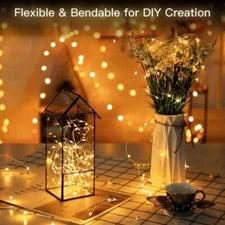 Copper String LED Twinkle String Fairy Lights US Plug with Switch 4.5V 8 Models