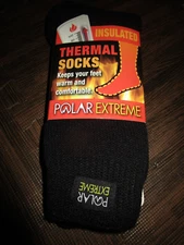 1 Pair Polar Extreme Insulated Thermal Socks Women Non Slip Grip Made USA 5-9