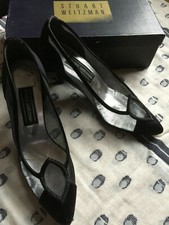 Vintage STUART WEITZMAN Black Satin Pumps for Evening - 90