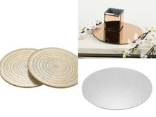 MIRROR GLASS PLATES ROUND GLITTER SWIRL SILVER,GOLD AND ROSE GOLD VARIOUS SIZES