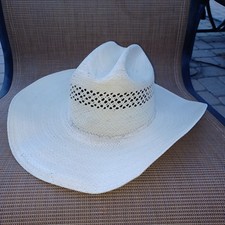 Vintage STETSON Handwoven Formosan Western Cowboy Hat Hair Tassel 7 1/8 Mens