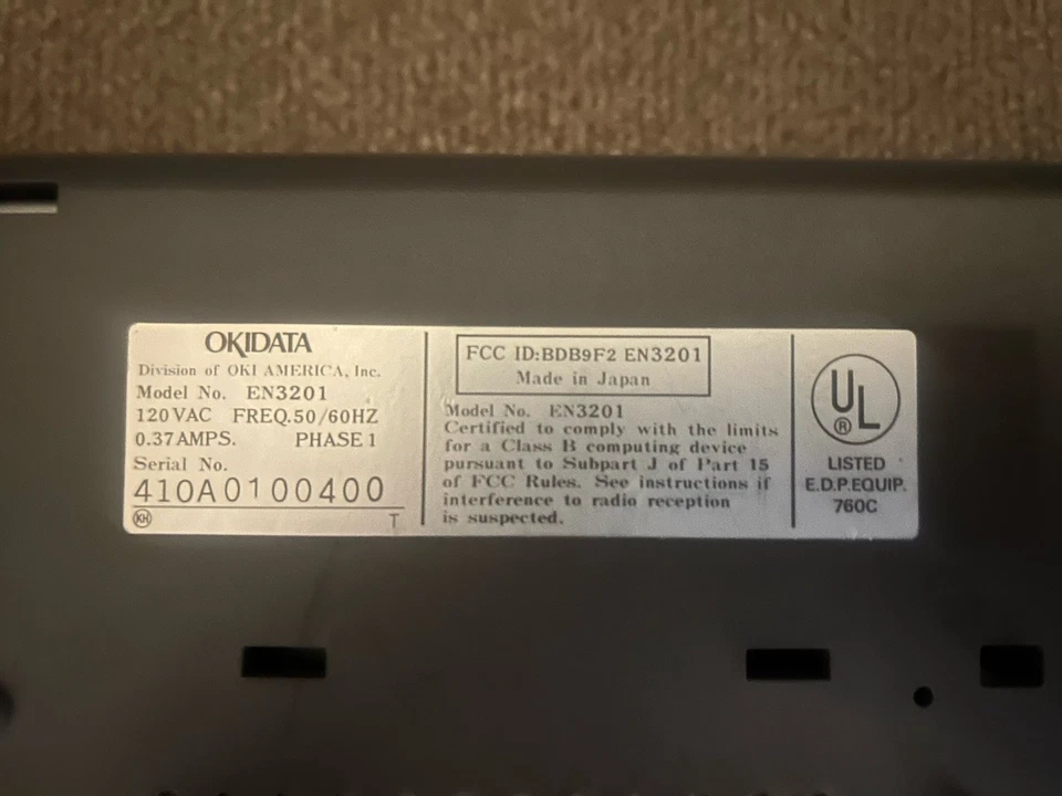 Vintage Color Okimate 10 Printer By Okidata W/ Ribbon Powers On (for Commodore) - Image 4 of 4