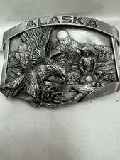 Vintage Alaska Belt Buckle 1984 Miner Pewter