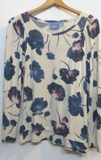 Simply Vera Vera Wang Shirt Womens Large Multicolor Floral Long Sleeve Tee FLAWS