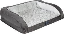 Couch Dog Bed XL Orthopedic Supportive Foam Quilted w/ Soft Bolsters Slate Gray