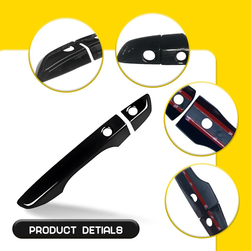 Glossy Black Door Handle Cover for 16-21 Honda Civic w/ Smart Keyhole ABS 4-40x - Image 2 of 4