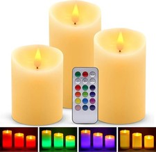 LUXONIC LED Kerzen RGB – Flammenlos, Fernbedienung, Timer, Mehrfarbig
