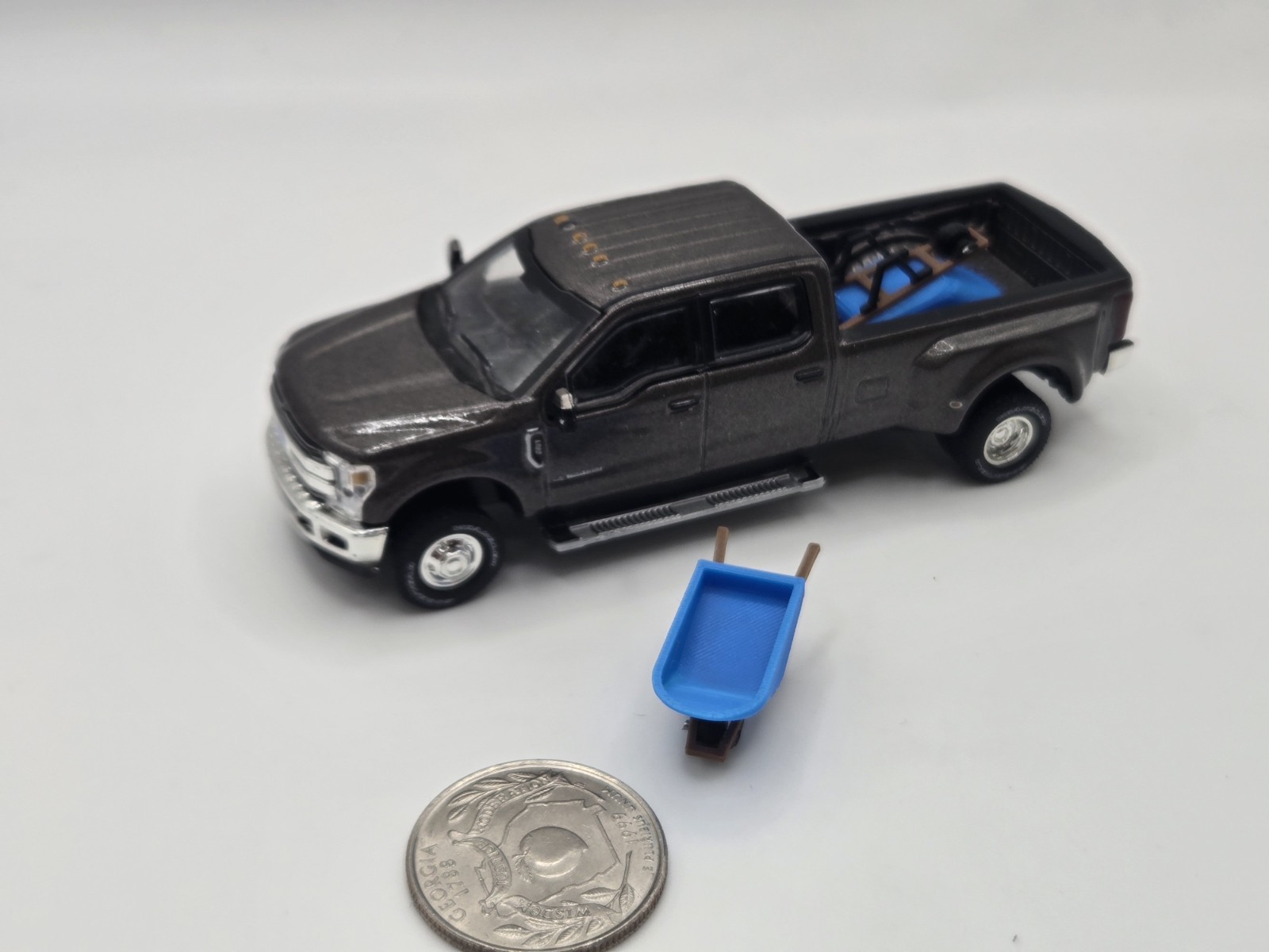 1/64 Scale Wheel Barrow in Blue *2 Pack*