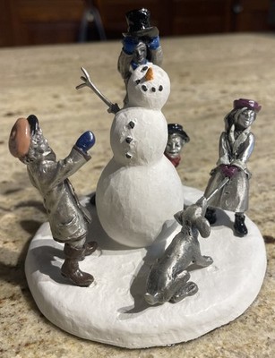Hudson Pewter Villagers LIMITED EDITION #7506 Building A Snowman #527/1500 NOS