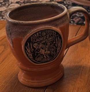 Bones Coffee Co Deneen Pottery Mug Orange Jacked O Lantern Pumpkin Spice 2018