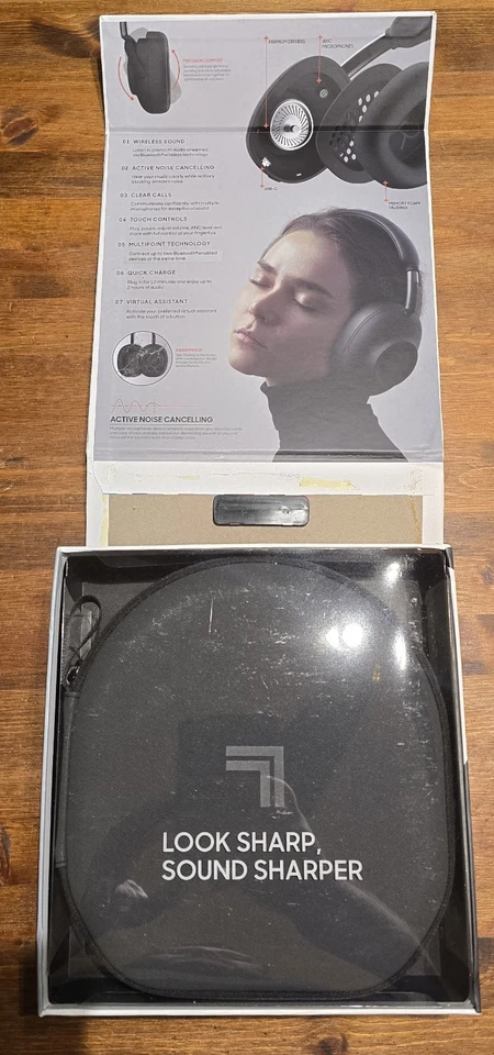THE SHARPER IMAGE SOUNDHAVEN ANC WIRELESS BLUETOOTH HEADPHONES NIB! - Image 3 of 4