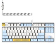 MAGIC-REFINER AK873 Gaming Keyboard,Rainbow Led Backlit,Hot-Swappable Blue Sw...