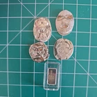 Four Black Hand Bullion 5 Gram .999 Silver Hand Poured Art Bar & 1 gram FYF bar