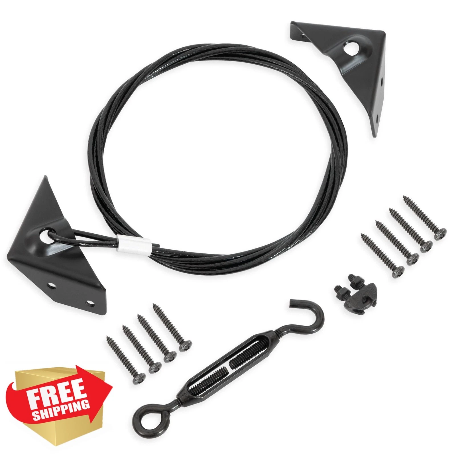 JIAHOO Anti Sag Gate Kit Wood Fence Tensioner Cable Black