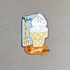VINTAGE ICE CREAM CONE SHOP PORCELAIN SIGN CAR GAS TRUCK OIL MOTORCYCLE