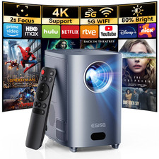 EGJSG 1080P Proyector Portátil V3 Gris WiFi Bluetooth 4K Cine en Casa Nuevo en Caja