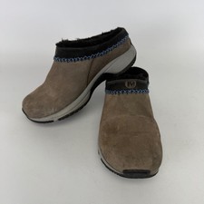 Merrell Encore Chill Stitch Dark Shadow Suede Clogs Grey J66524 Womens 6