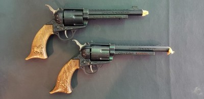 Rare 2 Johnny Eagle Red River Topper Toy Cap Revolvers!