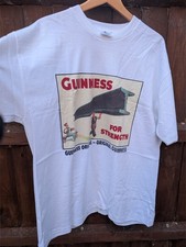Vintage Guinness T Shirt Mens XL White Single Stitch For Strength 1994 Deadstock