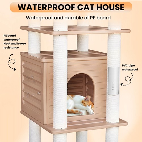 MAOHEGOU 62” Tall Cat Tree for Outdoor and Indoor Cats, Weatherproof Large Ou... - Picture 3 of 7