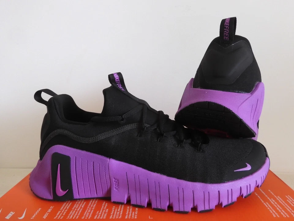 Nike Free Metcon 6 Preto-Vivo Roxo Feminino Tamanho 11 / Masculino Tamanho 9.5 [FJ7126-009] - Imagem 3 de 4
