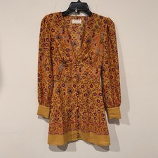 Urban Outfitters UO Michelle Plunging Long Sleeve Mini Dress Size XS