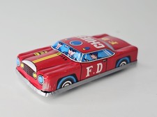 Vintage - Tin Fire Department Chief Car - 3.25" Long - Made In Japan
