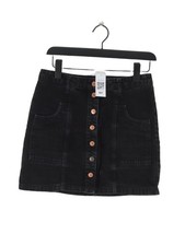 Stradivarius Women's Mini Skirt UK 10 Black 100 Cotton Short Mini