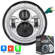 Eagle Lights 7" LED Headlight with LED Halo Ring for Harley-Davidson® and Indian