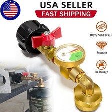 Propane Refill Adapter With Valve and Gauge Fill 1Lb Bottle From 5-40Lb Tank