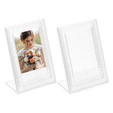 2 Pcs Mini Picture Frames 3.8 x 2.7 Inch Photo Frame, Transparent