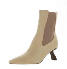 Sam Edelman Sammie Almond Leather Stiletto Heeled Booties H8514L1250