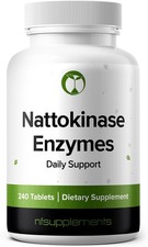 Nattokinase 240 Tablets 100mg Gluten-Free Natural Enzyme 1000FU