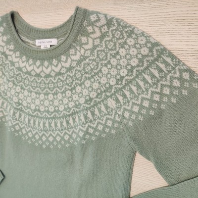 Anthropologie Tabitha Webb Fair Isle Sweater Womens M Lambswool