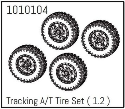 Hobby Plus RC 1.2'' Tracking A/T Wheel Set - PRO Crawler 1:18 (4) / HBP240237