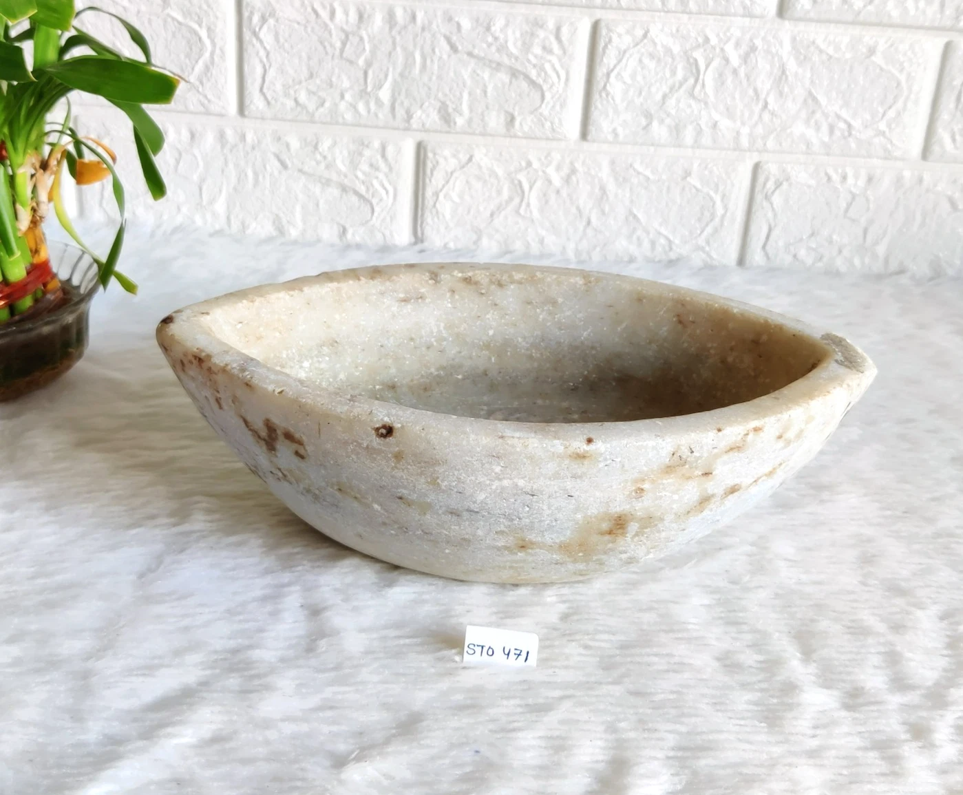 Antique Primitive Handmade White Marble Stone Mortar Decor Kitchenware STO471
Opens in a new window