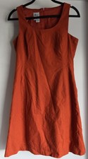 Gigi by Gillian Sleeveless Maxi Dress Size 4 Orange Solid Linen Cotton Vintage