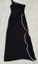 Taboo Black W/Pink Trim One Shoulder Formal/Prom Dress-Medium 