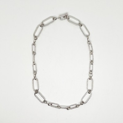 Handmade Silver Tone Chain Link Necklace Hand Crafted Artisan