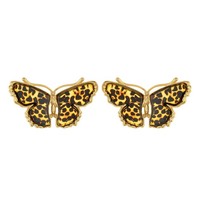Cavill Ohrringe Damen Sterlingsilber Vergoldet Bernstein 2,7Ct Schmetterling