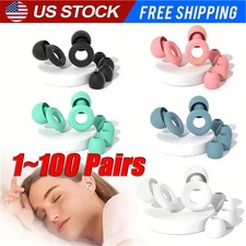 Reusable Silicone Ear Plugs Noise Cancelling Earplugs Protector Study Sleep Swim