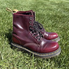 Botas Dr Martens Vegan 1460 Rojo Cereza Mujer 7 EU 38 Frotar 8 Ojos Botín