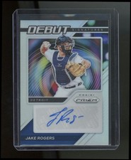 Jake Rogers 2021 Panini Prizm Silver Prizm Debut Signatures Autograph Card