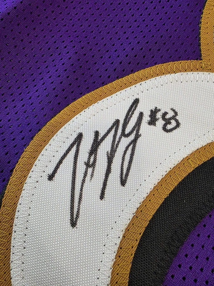 Trent Dilfer Autographed/Signed Jersey Beckett Purple Custom Jersey - Image 2 of 4