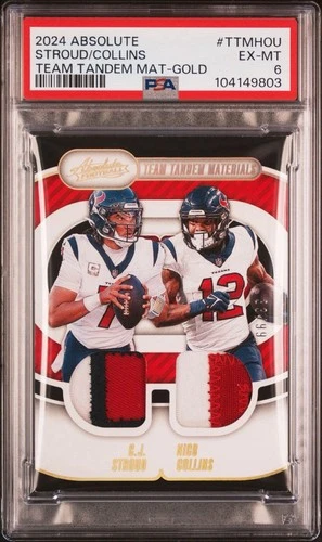 2024  Absolute - Team Tandem Materials C.J. Stroud, Nico Collins /99 Gold PSA 6