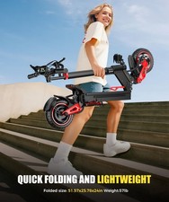 1600W 11 inch Off Road Electric Scooter 31Mph 18Ah Folding Lightweight E-Scooter