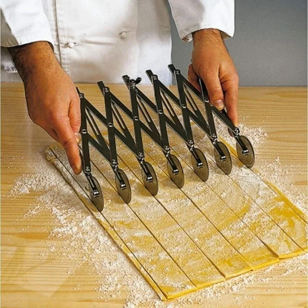 Stainless Steel 5‑Wheel Dough Divider Roller Cutter Pizza Pasta Pastry Tool